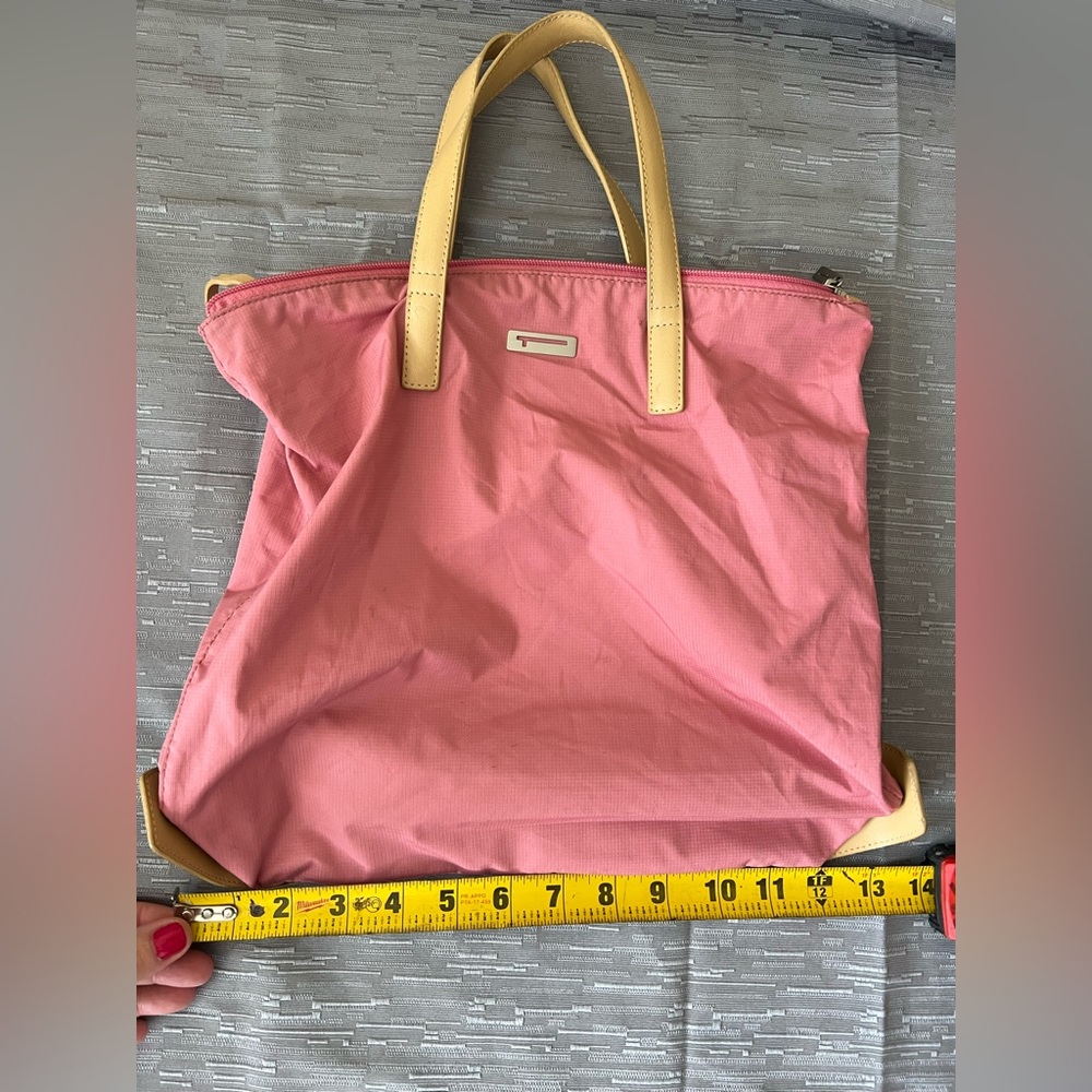 Tumi Foldable Nylon and Leather Small Tote